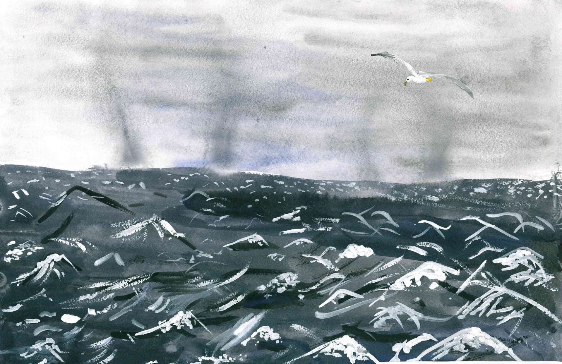 Иллюстрация Ольги Зариповой к стихотворению Бальмонта "Чайка"