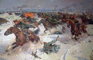Советская конница в боях под Москвой. Картина П. Кривоногова