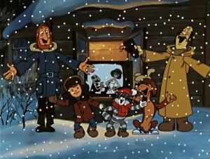 Кадр из мультфильма "Зима в Простоквашино"