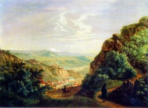 Картина М. Ю. Лермонтова "Пятигорск", 1837 г.