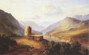 Картина М. Ю. Лермонтова "Военно-Грузинская дорога близ Мцхеты", 1837 г.
