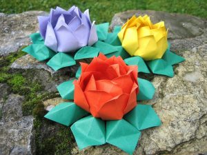 оригами, цветы