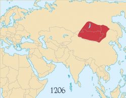 Карта Монгольской империи. 1206 год