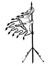 Родовое знамя Чингиз-хана с изображением летящего сокола.