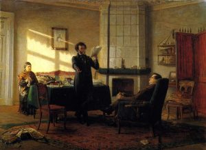 Картина Н. Н. Ге "Александр Сергеевич Пушкин в селе Михайловском", 1875 год.