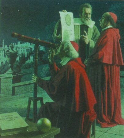 Галилей демонстрирует телескоп кардиналам