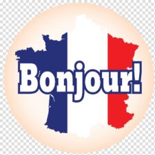 слово на французском языке на фоне флага страны