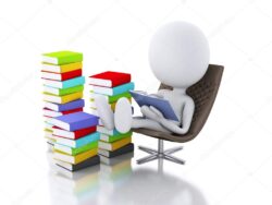 Человечек читает книгу
