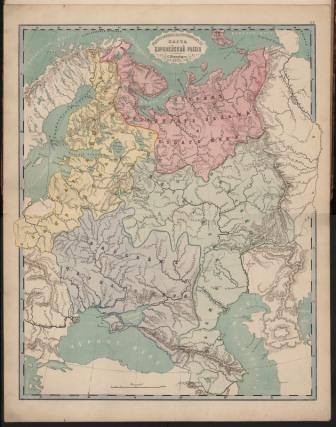 Карта Российской империи середины XiX века