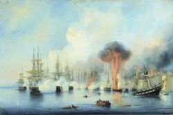 Синопский бой 18 ноября 1853 года. А.П. Боголюбов. 1868.