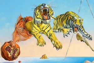 "Сон вызванный полетом пчелы вокруг граната за секунду до пробуждения" Сальвадор Дали