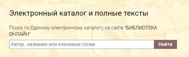 Поисковая строка Электронного каталога