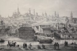 Воронеж XVIII века, строительство кораблей, гравюра