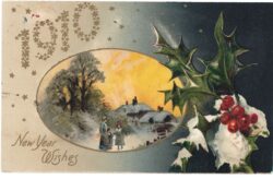Новогодняя открытка 1909 год. Мичиган