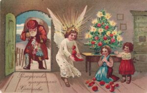 Открытка "С Рождеством. 1908 год". История новогодней и рождественской открытки