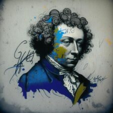 Изображение А.С.Пушкина в стиле граффити