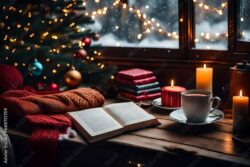 рождество книги свечи и чай