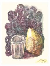 Cтакан, лимон, виноград