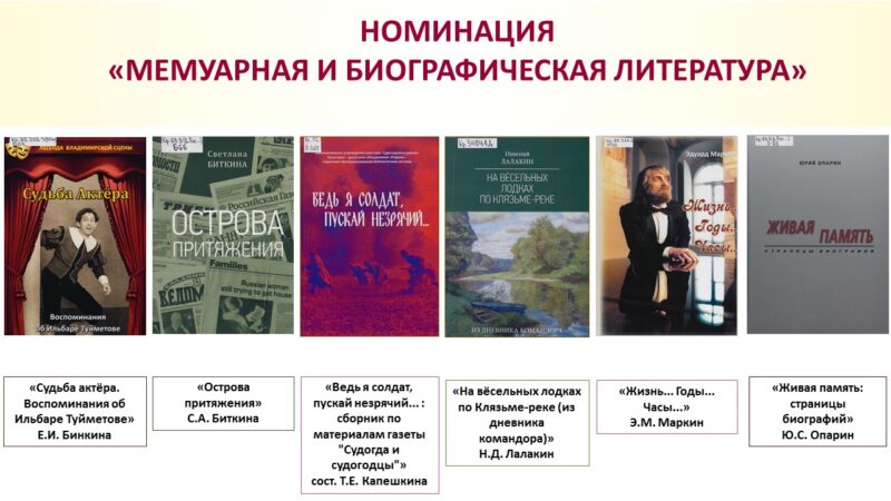 номинация «Мемуарная и биографическая литература»