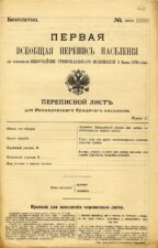 Переписной лист. 1897 г.