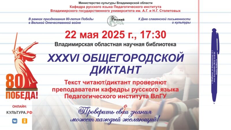 ХХХVI Общегородской диктант в научке Афиша