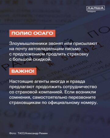 Продление документов. Мошенники. Полис ОСАГО