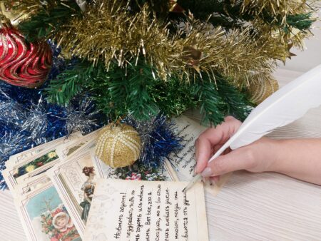 подпись открытки пером